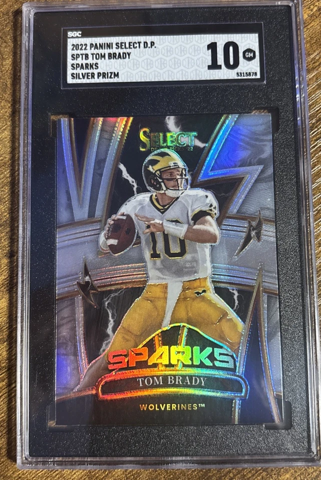 Panini Select D.P. 2022 Tom Brady Sparks Silver PRIZM #SPTB SGC 10 Low Pop Foto 1 de 2