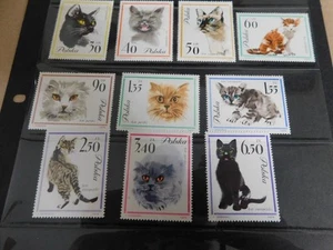 POLAND, SET OF 10 CATS, # 1216-25, MNH - Picture 1 of 1