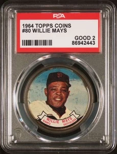 1964 Topps Coins #80 Willie Mays PSA 2 San Francisco Giants (2443) - Foto 1 di 2