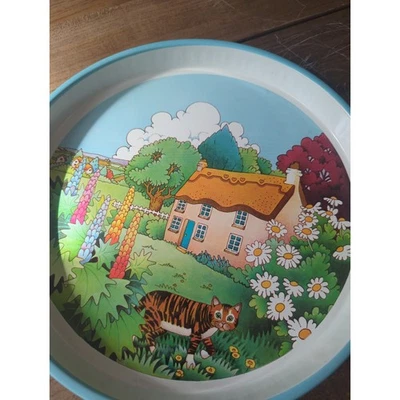 Made in England Cottagecore Homestead Farm Landscape Tray 12" - Image 1 of 4