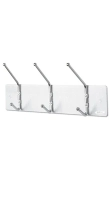 Safco 4161 Estante de Pared de Metal con Tres Ganchos Doble Punta de Bola - Metal Satinado Nuevo Foto 1 de 2