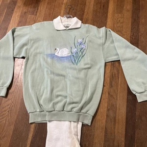 Vintage 90’s Women’s Orvis Swan Embroidered Sweatshirt And Sweat Pants Large USA - Bild 1 von 7