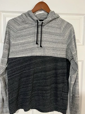 Banana Republic Hoodie Pullover Heathered Light Gray And Charcoal Gray Medium - Image 1 of 4