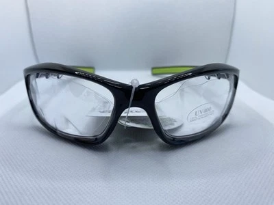 RayZor Unisex Sports Sunglasses UV400 New RRP £49.00 Black with Clear Lenses