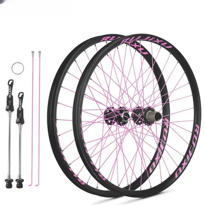 Pink Spokes Mountain Bikes Wheelset 24/26/27.5/29 Inch Aluminium Alloy Wheels - Image 1 of 4