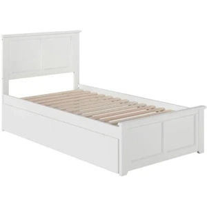 AFI Madison Solid Wood Twin XL Platform Bed with Storage Drawers in White - Picture 1 of 7