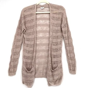 BP Pink Open Knit Cardigan Women's S Open Front Cozy Slouchy Lagenlook Cotton - Picture 1 of 4