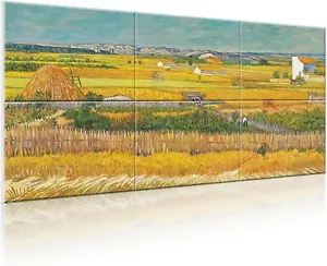 6 Pack JBER Acoustic Panels Large Self-Adhesive The Harvest by Van Gogh Wall Art - Picture 1 of 7
