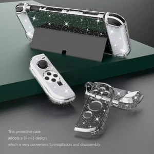 Glitter Shockproof Case For Nintendo Switch OLED Game Console JoyCon Grip Cover - Picture 1 of 11
