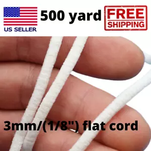 500yd 3mm (1/8''in) Round Elastic Cord Band Sewing For DIY Face Masks and Crafts - Picture 1 of 8
