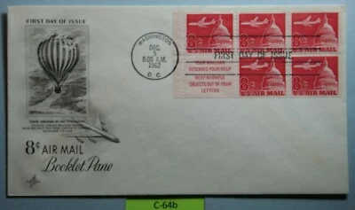 C-64b  US Air Mail First Day Cover fdc 8 cent Jet/Capitol coil Issued Dec 5,1962 - Image 1 of 2
