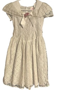 Dress Kids, Girl Communion Dress Sz 7 Rose Cottage - Picture 1 of 5