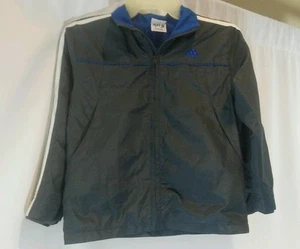 Adidas Zipper Track Jacket Black Kids Sz 7 - Picture 1 of 5