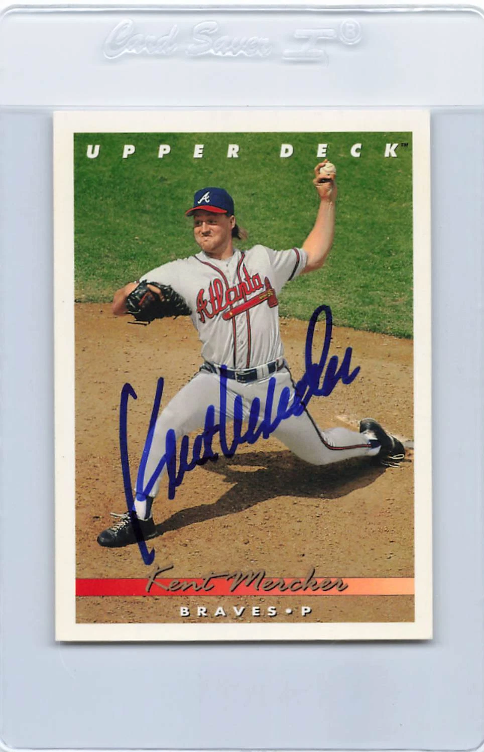 1993 Upper Deck #393 Kent Mercker Braves Signed Auto *H4734