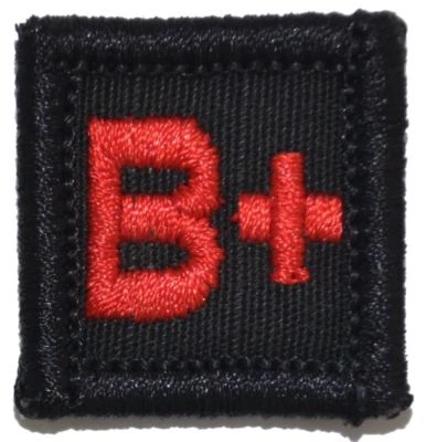 Tipo de sangre - 1x1 militar/gancho de parche respaldo (todos los tipos de sangre) ejército Foto 1 de 4