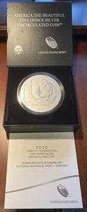 Moneda de plata America The Beautiful 2020 de 5 oz - Marsh Billings Rockefeller Park - Imagen 1 de 4