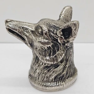vintage gucci 1970's fox silver plate head bottle opener made in Italy - Picture 1 of 12