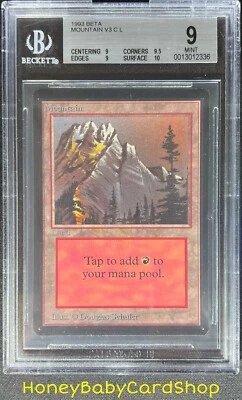 MTG Limited Edition Beta 1993 Mountain (A) BGS 9.0Q++ (Quad++) MINT 93/94 - Image 1 of 4