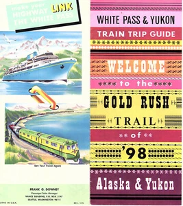 White Pass & Yukon Zug Reiseführer Vintage 1970 Alaska Reiseprospekt Karte - Bild 1 von 3