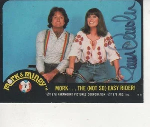 PAM DAWBER SIGNED 1978 TOPPS "MORK & MINDY" STICKER #7 - MINDY - Picture 1 of 1