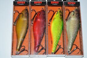 4 lures rapala glidin' rap gliding side to side shallow 4 3/4" glr-12 assortment