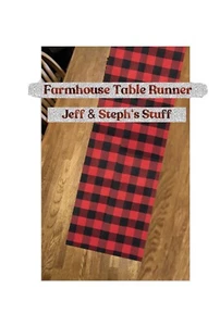 Farmhouse , Red Buffalo, Table Runner, Unlined, Decoration Party, Wedding, Gift, - Picture 1 of 2