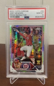 2023 Topps Chrome Prism Refractor Joey Meneses PSA 10 #60 Rookie RC - Picture 1 of 2