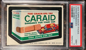 1974 Topps Wacky Packages Caraid Bandages 10th Series PSA 9 MINT Card