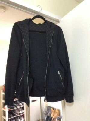Sudadera con capucha grande 100 % auténtica Louis Vuitton Damier grafito para hombre Foto 1 de 4