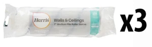 Harris 7" Medium Pile Roller Sleeves x3 - Seriously Good Walls Ceilings Emulsion - Picture 1 of 3