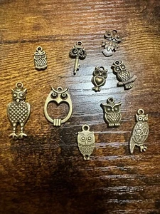 10 dijes de búho tono bronce - Imagen 1 de 5