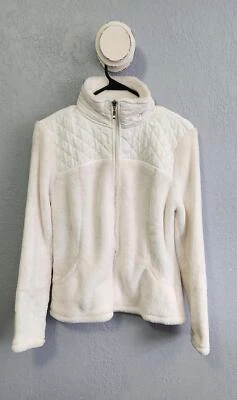 Exertek Women Medium Jacket White Fleece Fur Zipper Interior pocket Lightweight - Image 1 of 4