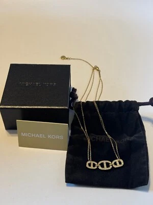 Michael Kors Maritime MKJ4453710 Women's Pave Gold-Tone Plated Pendant Necklace - Image 1 of 4