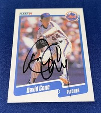DAVID CONE SIGNED 1990 FLEER #200 BASEBALL CARD NEW YORK METS PITCHER AUTOGRAPH