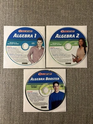 Lote de 3 Discos CD-ROM de Estudio Educativo de Matemáticas: Álgebra 1 y 2 y Booster, PC, MAC Foto 1 de 3
