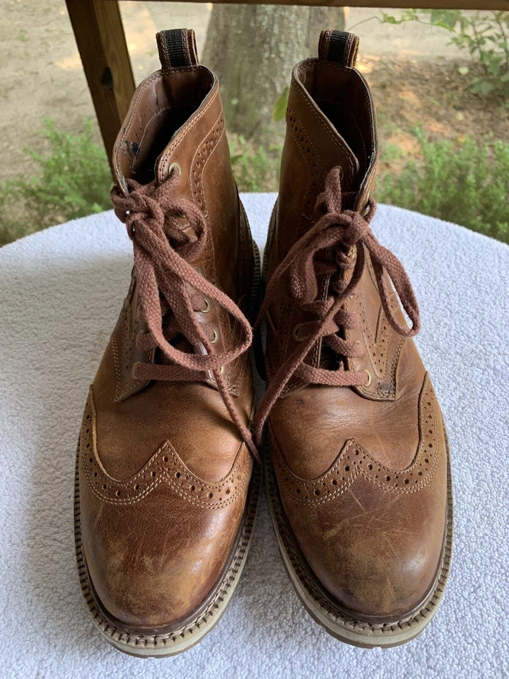 TIMBERLAND Britton Hill загрузки мужской 8 коричневый кожаный Wingtip Оксфорд водонепроницаемый читать - Изображение 1 из 4