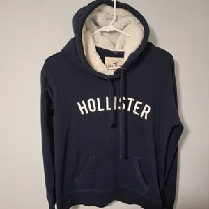 Hollister Fleece gefütterter Pullover Hoodie Gr. M marine - Bild 1 von 10
