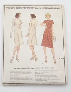 Vintage Vogue 1004 Perfect Fit Shell & Dress Sewing Pattern Size 10 - Picture 1 of 3