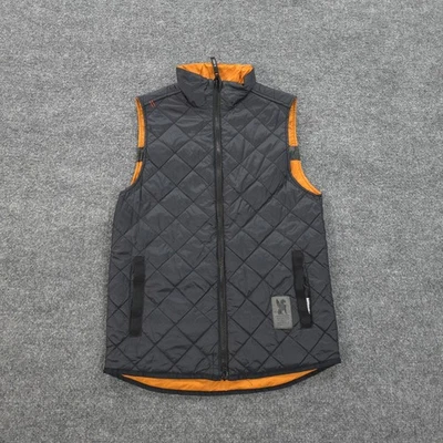 Chrome Industries Vest Mens Small Black Orange Quilted Reversible Bike Cycling - Image 1 of 4