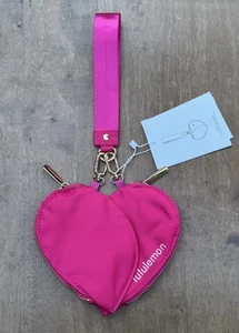 NWT LULULEMON DUAL POUCH WRISTLET Heart Spiced Chai fluorescent Pink Gold - Picture 1 of 24
