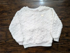 Juicy Couture Mädchen Pullover 5 Ivory Fuzzy Fleece Weiß Kunstfell - Bild 1 von 9