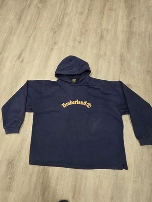 Sudadera con Capucha Timberland Y2K Talla XL Azul Marino Spellout Bordada  Foto 1 de 4