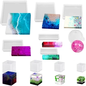 11 Pcs Resin Molds, Square Silicone Molds for Epoxy Resin Ball Epoxy Resin Mold - Picture 1 of 9