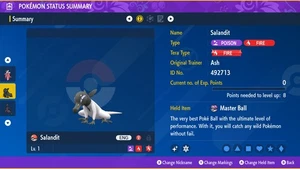 Pokemon Scarlet and Violet PSV - Shiny 6IV Salandit - Picture 1 of 3