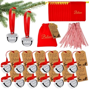 72 Pcs Christmas Believe Bell Ornaments, Polar Express Bell, Christmas Tree B... - Picture 1 of 7