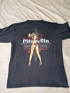 City of Sin Casino & Lounge Medium Shirt Black Las Vegas - Printed on Anvil - Picture 1 of 6
