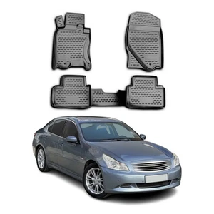 OMAC Floor Mats Liner for Infiniti G37X 2009-2013 Black TPE All-Weather 4 Pcs - Picture 1 of 12
