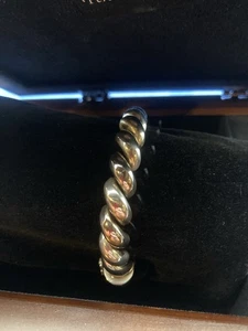 Plata de Ley 925 - Pulsera de Cadena Pesada Cuerda Torcida Grande Vintage 7’’ - Imagen 1 de 7