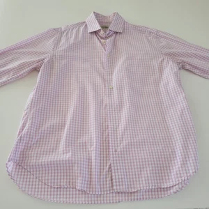Gitman Bros rosa kariertes langärmliges Button-Down-Hemd Gitter Karo XL EUC hergestellt in den USA - Bild 1 von 9