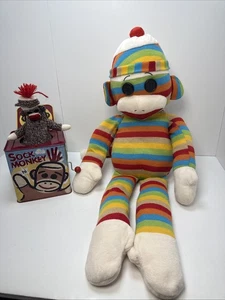 Ty Beanie Buddy Rayas Calcetín Mono 28" Arco Iris Jumbo Grande y Jack En La Caja - Imagen 1 de 22